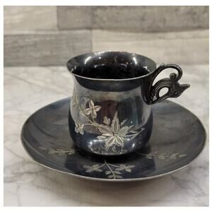 Antique James W. Tufts Boston Cup And Saucer Mother